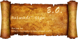 Balaskó Olga névjegykártya