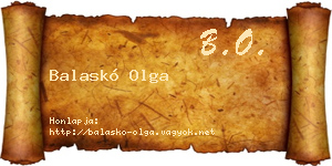 Balaskó Olga névjegykártya